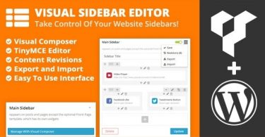 Визуальный Редактор боковой панели Visual Sidebar Editor