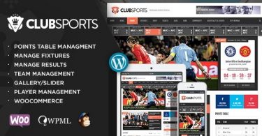 Спортивная тема Club Sports для Wordpress